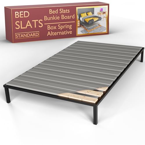 Zayton Wooden Full Bed Slats for Support Under Mattress with Cover Replacement Wood Slats for Full Size Bed Frame Under Mattress Support Without Extra Height 2.38-Inch Standard Width