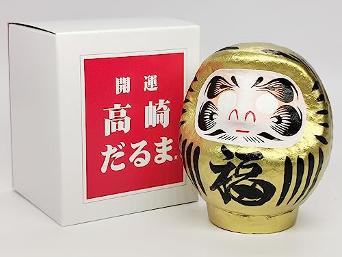 image for Takasaki Darumadoll 3.7inch, Set of 2 Pieces(Gold＆Red), Paper-Mache,