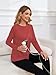 Ecavus Women's Nursing Shirts for Breastfeeding with Hidden Zipper Long Sleeve Front Seams Comfortable Nursing Tops Wine Red