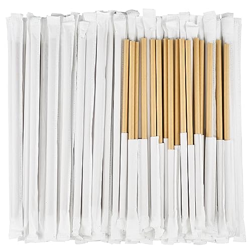 Brown Kraft Paper Drinking Straws 7.75" Individually Wrapped - 1000 Counts