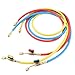 Refrigerant Charging Hose Set for R12 R22 R502 AC Systems /4 Inch Thread Compatible with Manifold Gauges HVAC and Automotive Service Ports 3-Pack Color Coded Hoses