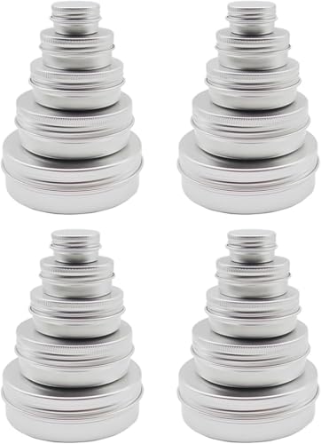 20�p�b�N �V���o�[ �A���~�ʋ����W���[ �A���~�� �P�[�X �N���[���P�[�X �� �X�C �O���� �o�[�� �N�� ���b�v ��p �I�C�� �r�[�Y ���ϕi�p�������e�� �ƒ�p�A���s�p�i�A�o�� �i5ml 15ml 30ml 60ml 100ml�A�e�T�C�Y4����j 