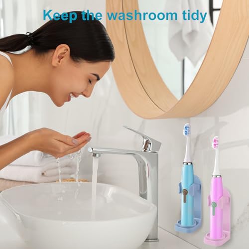 DOETYD 2 Packs Toothbrush Holder Electric Toothbrush Holder Wall Mounted Toothbrush Storage with Adhesive Plastic Electric Toothbrush Stand for Bathroom Wall White - Cosy Home Interiors DOETYD 2 Packs Toothbrush Holder Electric Toothbrush Holder Wall Mounted Toothbrush Storage with Adhesive Plastic Electric Toothbrush Stand for Bathroom Wall White - Image 6