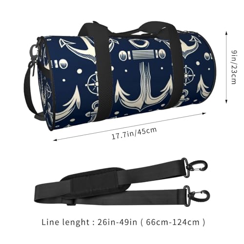 Sports Duffel Bag Nautical-Maritime-Navy Foldable Travel Tote Bag Weekender Sleepover Carry On Bag2