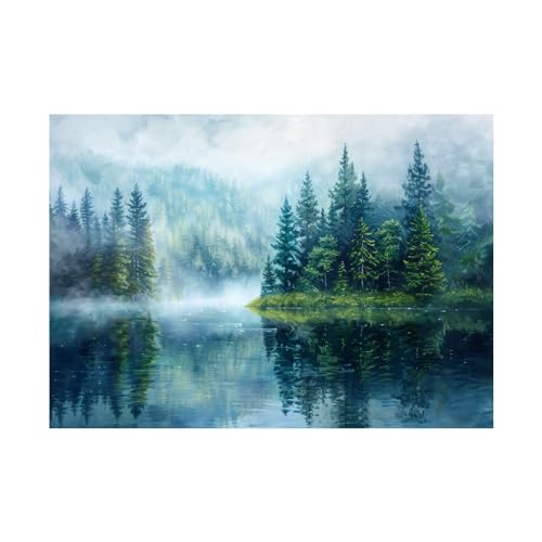 Impression sur toile décoration murale forêt 80x120cm œuvre sans cadre