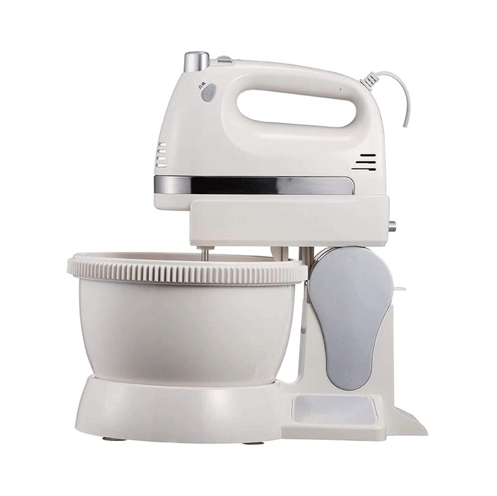 Portable 5 Speed Mixing Electric Hand Mixer with Stainless Steel Whisk Beater Attachments Snap Storage Case Compact Lightweight