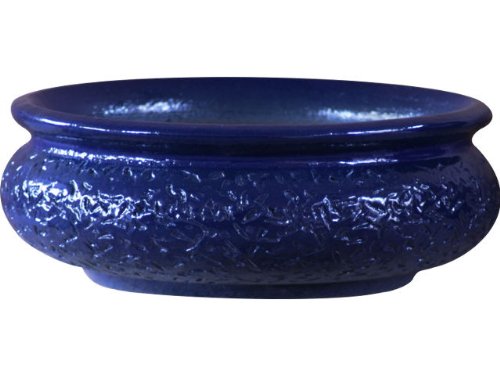 Pot de fleurs en céramique bleu Watzmann 48x18 cm pour sublimer vos plantes d'intérieur