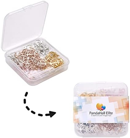 PandaHall 90pcs 6 Colors Tibetan Alloy Nautical Anchor Charms Beads Ship Sign Metal Pedants for DIY Bracelet Necklace Jewellery Making