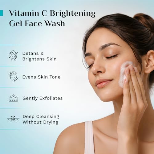 Image of Pilgrim Vitamin C Brightening Gel Face Wash with Glutathione, Niacinamide & Kakadu Plum | Deep Cleanse | Triple Glow | Brightens, Evens & Gently Exfoliates | All Skin Types | 150ml