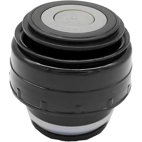 1 x Stainless Steel Water Bottle Lid 5.2 cm - Universal Insulated Lid for Thermos and Sports Bottles, Black (Vacuum Insulation, Dishwasher Safe)