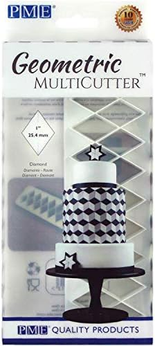PME GMC104 Geometric MultiCutters for Cake Design - Hexagon - Small, Medium & Large Size, Set of 3, White