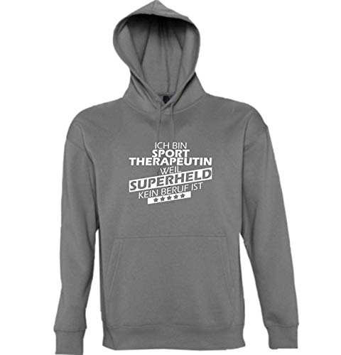 Sweat à capuche Sporttherapeutin imprimé gris sweat-shirt XS