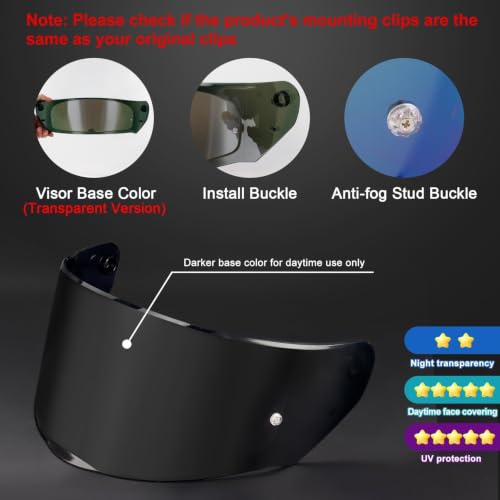Image of PSLER Shatterproof Helmet Visor for Assault Rapid FF320 FF353,(Black&Film) | Impact-Resistant ,UV400 Protection, Motorcycle Tinted Face Shield for Assault Rapid FF320 FF353 FF328 ,Visor Replacement