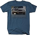 American Muscle Hotrod Challenger Modern Classic Racing T Shirt for Men XLarge Denim Blue