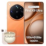 OPPO Find X9 Ultra 5G Smartphone D�bloqu�, Cam�ras Hasselblad 200MP+50MP, Zoom Optique 10x, Vid�o 8K, 7050mAh, Charge 100W, �cran 144Hz 2K, Snapdragon 8 Elite Gen 5, Canyon Orange (avec Enco Clip2)