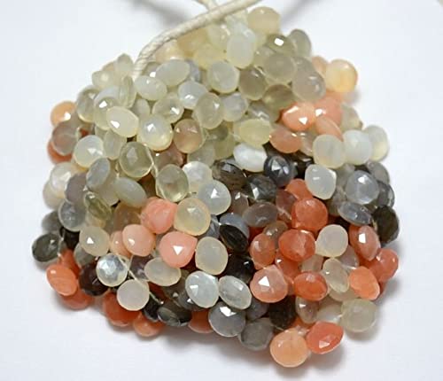 Perles en pierre de lune cœur multicolores de 12mm pour sublimer vos ateliers créatifs