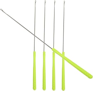 VILLCASE 5Pcs Long Tongue Crochet Hooks Lightweight Plastic Handle Yarn Braiding Tools for Sweaters Hats Wigs Gloves DIY Knitting Crafting Accessories