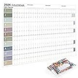 ZZHBOO 1 Calendario de Pared 2026, Calendario de Escritorio Coreano Minimalista Creativo, Planificador Anual en Inglés para Oficina, Hogar, Escuela y Viaje, Múltiples Colores