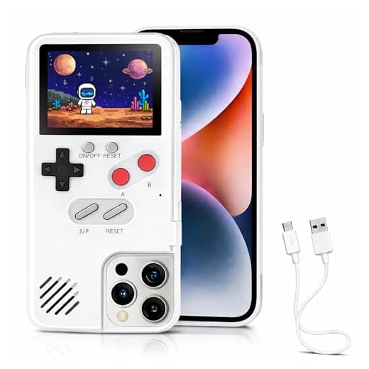 Chu9 Gameboy Case for iPhone 12 Pro Max, Game Console Phone Cover with 168 Built-in Games,Protect Your Phone and Play Video Games Anytime and Anywhere (White, iPhone 12 Pro Max)