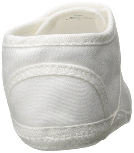 Baby Boys White Cotton Sateen Pearl Button Christening Shoes4