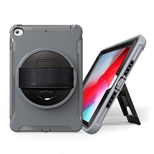 Coque iPad mini 5 / 4 pour transports et chantiers avec poignée rotative et béquille