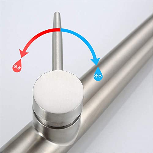 Robinet de cuisine 304 en acier inoxydable brossé pour évier durable - 7