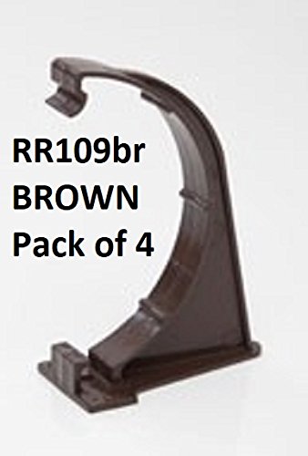 Polypipe Brown Pack Of 4 X Rr109 Fascia Brackets 112Mm Half Round Guttering System