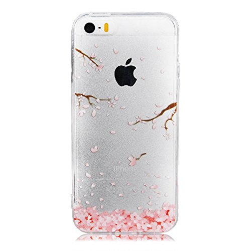 Urberry Iphone 5C Case, 3d Cherry Leaf Falling Print Case for Iphone 5C with a Screen Protector