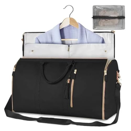 Travel Bag PU Leather Garment Bag Large Size Pu Foldable Suit Bag For Travel(White And Brown)2