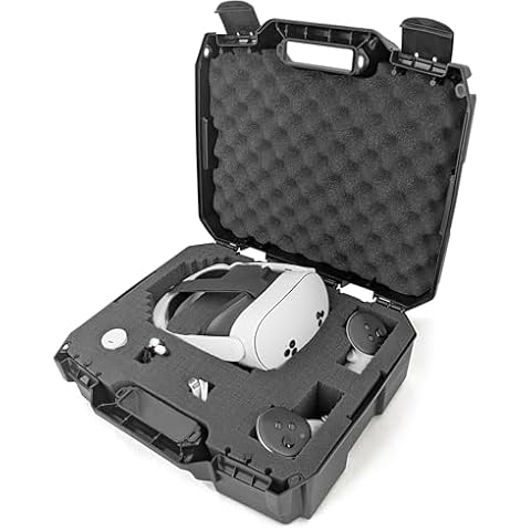 CASEMATIX Hard Case Compatible with Meta Quest 3S, Meta Quest 3, Quest 2 and Oculus Quest VR Gaming Headset & Accessories - Hard Case with Customizable Foam fits Elite Strap and Other Accessories Cover