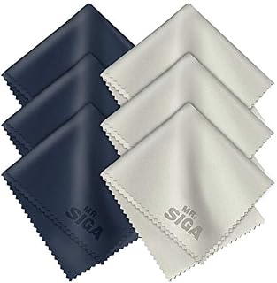 MR.SIGA Premium Microfiber Cleaning Cloths for Lens, Eyeglasses, Screens, Tablets, Glasses, 6 Pack, 6 x 7 inches (15 x 18 cm)
