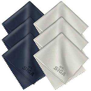 MR.SIGA Premium Microfiber Cleaning Cloths for Lens, Eyeglasses, Screens, Tablets, Glasses, 6 Pack, 6 x 7 inches (15 x…