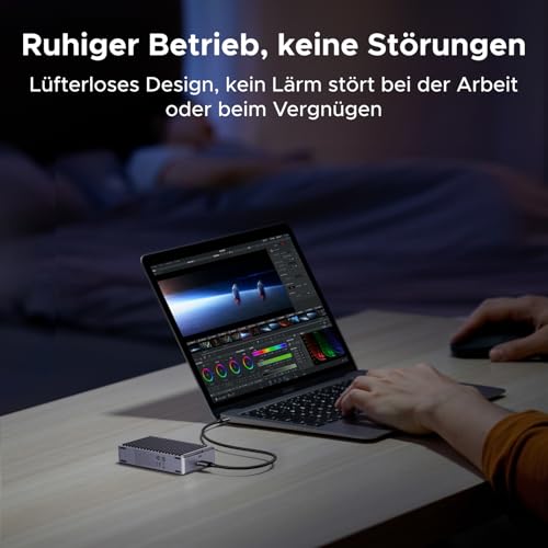 UGREEN 40Gbbps M2 SSD Gehäuse, USB4 nvme gehäuse kompatibel mit Thunderbolt 4 bis zu 3848MB/s, M.2 NVMe SSD Gehäuse kompatibel mit Mac mini M4, MacBook Pro M5 Pro/M5 Max, ASUS Z890