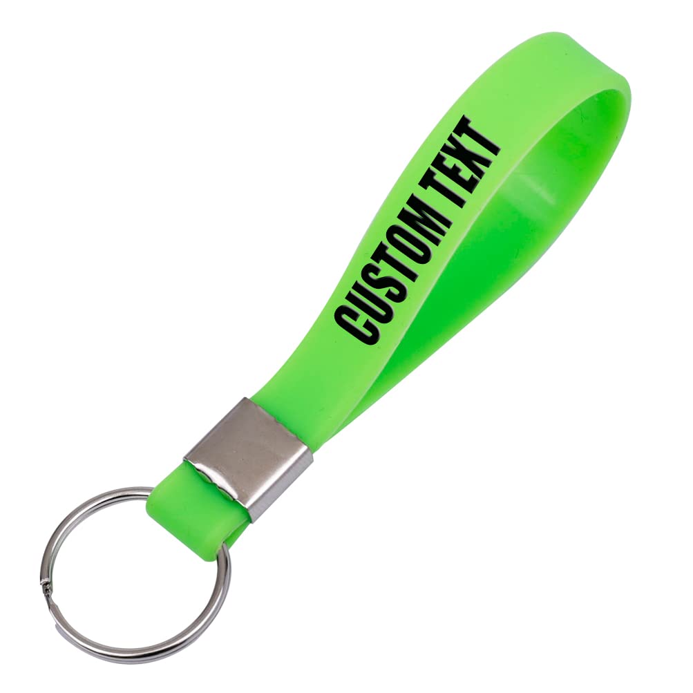 50 Custom Keychains Silicone Personalized Keyrings Customized Bulk for Events, Awareness, Motivation Customizable