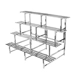 4 Tiers Metal Plant Stand, Garden Stainless Steel Pots Rack Indoor Outdoor Flower Display Shelf Pot Holder Organizer Storage for Patio Yard (Steel 4-Tiers)