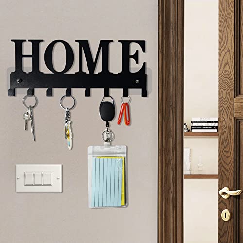 Key Holder For Wall, Nail-Free Key Holder, Key Rack For Entryway, Wall Mounted Key Hooks For Wall, Hallway, Office, Matte Black,11.2''4.7''0.6'' #TOP3