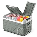 Alpicool 12 Volt Refrigerator Portable Refrigerator for Car 25 Quarts 12V Car Fridge Dual Zone Portable Fridge Freezer 12/24V 110~240 Volt AC for Truck RV Camper SUV Electric Cooler for Camping