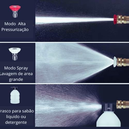 Lavadora de Alta Pressão Portátil Recarregável Bivolt Sem Fio Vap Multiuso para Carros, Limpeza Auto