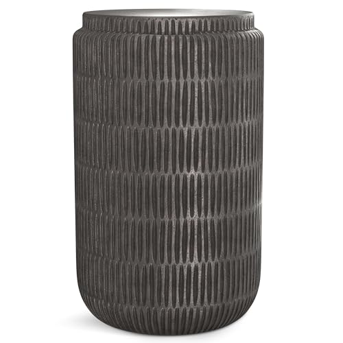 SIMPLIHOME Juno Metal Side Table - 15 inch Wide Solid Metal Round Cast Aluminum Accent Table in Graphite, 21.5 Inch Tall Industrial End Table or Small Drink Table for Living Room, Assembled by SIMPLIHOME - Used condition - US$119.51