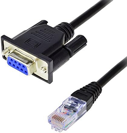 RJ45 to RS232,LFHUKEJI DB9 9-Pin Serial Port Female to RJ45 Female Cat5 Ethernet LAN Console 3.3Ft