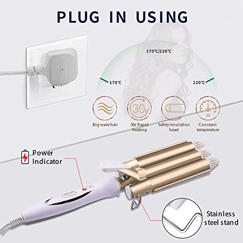 Bigodino per capelli,3 barilotti per capelli Waver...