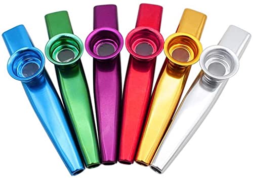 kuou6Pcs Metal Kazoo Musical Instruments, Multipack Kazoo Sets for Kids Gift Instrumental Accompaniment