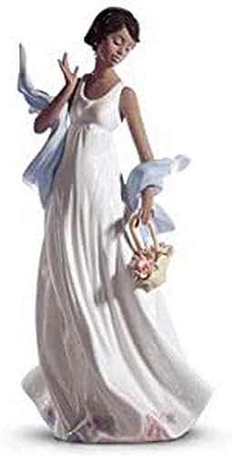 LLADRÓ Vientos de la figura de la mujer romántica. Figura de porcelana.