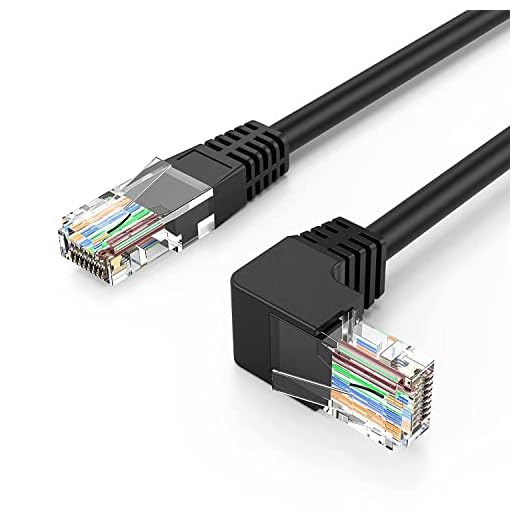 CableCreation CAT6 Ethernet Patch Cable RJ45 LAN Cable Gigabit Network Cord 90 Degree Downward Angled,Bandwidth up to 250MHz 1Gbps for PC, Router, Modem, Printer, Xbox, PS4, PS3-10 Feet,Black