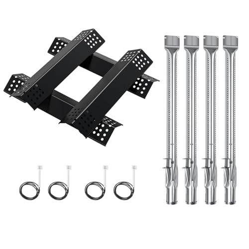 Image of SafBbcue Grill Replacement Parts for Monument 4-Burner 24367 35633 17842 24633 41847NG Gas Grill, Burner Tube, Porcelain Steel Heat Plate, for Igniter Monument Grill Replacement Parts, 4 Pack