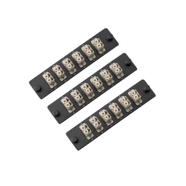 SpeedyFiberTX 3-Pack LGX Compatible Fiber Patch Panel, 12 Fibers, Loaded with Beige LC Couplers Adapters, 12-Fiber Ports with Printed Port Numbers