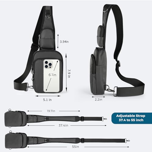 Image of Sling Bag, Crossbody Bag with Zipper Lock, RFID & Water Resistant for Women and Men Small Chest Bag for Travel Casual