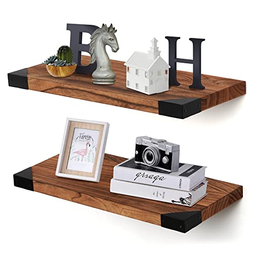 QILICZ Wandboard Wandregal Holz, 2er-Set Schweberegale Regalbrett, Regalboden und freischwebend für Deko Wandablagen Badezimmer, Schlafzimmer, Wohnzimmer, Küche,Waschküche Cover