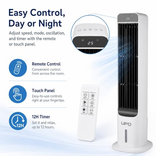 UFO Portable Air Cooler, Swamp Cooler Fan with Remote Control - Image 3