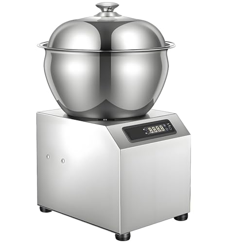 QuinteZhenTially Amasadora Masa Acero Inoxidable,Batidora Masa Comercial Alta Resistencia,Amasadora Espiral Automática,con Doble Rotación & Tapa Visible,para Masa Pizza & Pan 8kg